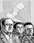  absurdres breasts cleavage girls_und_panzer highres looking_at_viewer mafia paulie_gualtieri pepperoni_(girls_und_panzer) satriale&#039;s silvio_dante suit the_sopranos tony_soprano track_suit 