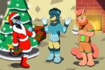 2015 3:2 anthro beverage biped black_body black_hair blue_body boots bottomwear box candy chocolate christmas christmas_clothing christmas_headwear christmas_tree cindy_(swack16) clothed clothing colored container costume cup dessert female fireplace food footwear generation_1_pokemon generation_2_pokemon generation_4_pokemon gift_box green_body green_hair group hair hat headgear headwear hi_res holding_object holidays hot_chocolate inside john_(swack16) lina_(swack16) luxray male mug nintendo open_mouth orange_body orange_hair plant pokemon pokemon_(species) quilava red_sclera santa_costume santa_hat shoes shorts smile standing surprise sweater tail topwear tree trio vulpix wolferion yellow_body