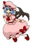  akina_(schism) bad_id bad_pixiv_id blue_hair full_body hat lowres pixel_art remilia_scarlet smile solo touhou transparent_background wings 