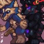 2d_animation animated anthro blue_body blue_eyes bodily_fluids breath digital_media_(artwork) duo effect generation_7_pokemon hand_holding henya_(henya) holding_paws invalid_tag lycanroc male male/male mane motion_blur nightowl0090 nintendo obsidian_(obsidian) panting pixel_(artwork) pixel_animation pokemon pokemon_(species) saliva saliva_on_tongue saliva_string tongue tongue_out visual_effects