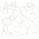 2024 4_arms 4_fingers antennae_(anatomy) anthro areola arthropod arthropod_abdomen bald bee beverage big_breasts big_butt big_nipples biped birenni_(white_slime) blush blush_lines breasts butt container cup digital_drawing_(artwork) digital_media_(artwork) drunk eyelashes eyes_closed featureless_feet feet female fingers front_view hi_res holding_object huge_breasts hymenopteran insect monochrome mug multi_arm multi_limb multiple_images neck_tuft nipples non-mammal_breasts nude nude_female open_mouth simple_background sitting sketch solo substance_intoxication thick_thighs three-quarter_view tongue tongue_out tuft white_background white_slime_(artist) wings