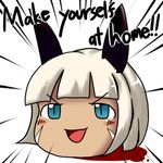  1girl animal_ears aruse aruse_yuushi blood blue_eyes cat_ears english female lowres ms._fortune_(skullgirls) nadia_fortune open_mouth parody short_hair skullgirls smile solo touhou white_hair yukkuri_shiteitte_ne 