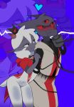 2024 3_eyes ambiguous_anthro ambiguous_gender anthro black_body black_fur blush bottomless bound bovid caprine chain chained clothed clothing cult_of_the_lamb digital_drawing_(artwork) digital_media_(artwork) domestic_cat duo featureless_crotch felid feline felis fur hi_res kittem4 lamb_(cult_of_the_lamb) mammal massive_monster_(studio) multi_eye narinder navel red_eyes sheep white_body