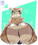 absurd_res anthro avian beak big_butt bird bodily_fluids bulge butt cheek_bulge clothing eyebrows femboy hi_res huge_butt hyper hyper_butt long_eyebrows looking_at_viewer looking_back looking_back_at_viewer male moonix_xero neck_tuft owl panties pouting rear_view solo sweat sweaty_butt thick_eyebrows tuft underwear yellow_eyes