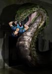  artist_request bad_end beret blood breasts defeated eaten_alive eating fangs fingerless_gloves game_over gloves guro hat jill_valentine monster open_mouth predator_and_prey resident_evil snake swallowing uniform vore 