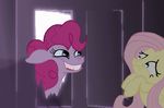  equine female feral fluttershy_(mlp) friendship_is_magic horse mammal my_little_pony parody pegasus pinkamena_(mlp) pinkie_pie_(mlp) pinkie_pie_out_of_fucking_nowhere pony rape_face scared smile wings 