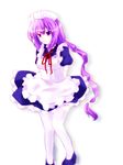 akina_(schism) arms_behind_back bad_id bad_pixiv_id long_hair maid melty_blood purple_hair sion_eltnam_atlasia solo thighhighs tsukihime white_legwear 