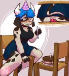 animal_humanoid anthro big_breasts big_butt big_ears big_horn birthday_cake birthday_gift blue_hair blue_lipstick bovid bovid_humanoid bovine bovine_humanoid breasts butt cake cattle cattle_humanoid clothing dessert dildo dildo_in_vagina dildo_insertion dildo_sitting eyewear female food glasses hair hat headgear headwear hi_res horn humanoid lipstick makeup mammal mammal_humanoid party_hat penetration riding_dildo round_glasses sex_toy sex_toy_in_vagina sex_toy_insertion solo tael tael_the_cow thick_thighs vaginal vaginal_penetration wearing_glasses wide_hips
