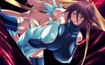  1boy 1girl aoi_nagisa_(metalder) arm_held_back bare_shoulders bent_over blue_leotard blue_thighhighs blush breasts brown_hair clothed_female_nude_male clothed_sex covered_navel covered_nipples detached_sleeves doggystyle dress elbow_gloves gloves green_eyes hair_ribbon hanging_breasts hetero highres huge_breasts impossible_clothes kagano_megu leotard mahou_shoujo_ai non-web_source nude open_mouth ribbon saliva sex sex_from_behind shiny_clothes short_hair skin_tight solo_focus spread_legs sweat tears thighhighs thighs vaginal 
