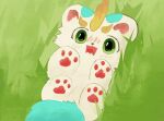 ambiguous_gender animated asian_mythology chinese_mythology east_asian_mythology f2cc fabulous_beasts feral fur grass mythology pawpads pink_pawpads plant simple_background solo tail tianlu_(fabulous_beasts)