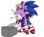 2025 alternate_costume anthro bite blaze_the_cat bodily_fluids clothed clothing coat cum cum_drip cum_from_vagina cum_in_vagina cum_inside cum_overflow domestic_cat dress dripping duo ejaculation eulipotyphlan felid feline felis female footwear from_behind_position genital_fluids gloves green_eyes guillion half-closed_eyes hand_on_neck handwear hat headgear headwear hedgehog hero hi_res high_heels humping looking_pleasured male male/female mammal moan narrowed_eyes panties panties_down partially_clothed princess royalty sega sex shoes sonic_the_hedgehog sonic_the_hedgehog_(series) tail tail_bite tail_in_mouth text the_murder_of_sonic_the_hedgehog topwear underwear underwear_down yellow_eyes