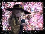  blonde_hair blue_flower blue_rose bow closed_eyes eyeball flower hat heart highres komeiji_koishi long_hair open_mouth rose silver_hair skirt solo tears tewisen third_eye thorns touhou 