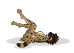 2011 after_transformation anthro areola biped black_areola black_nipples breasts brown_body brown_fur brown_hair butt colored countershade_fur countershade_legs countershade_torso countershading female female_anthro fox0808 fur hair hyena legs_in_air looking_at_viewer lying mammal markings multicolored_body nipples nude on_back open_mouth paws side_view simple_background smile solo spots spotted_hyena tail tan_body tan_fur tongue tuft white_background