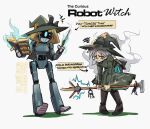 2025 amelia_(blackbolt) barcode blackboltlonewolf blonde_hair blue_eyes book boots clenched_teeth clothed clothing dress duo emanata english_text female footwear grey_hair hair hat headgear headwear holding_book holding_object holding_wand human humanoid key keyring knock-kneed machine magic_user mammal not_furry on_heel one_eye_closed open_mouth open_smile pseudo_hair qr_code robot robot_humanoid shoes signature simple_background smile smoke soot standing stick teeth text tina_(blackbolt) wand white_background wink witch witch_costume witch_hat