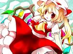  akina_(schism) bad_id bad_pixiv_id blonde_hair flandre_scarlet hat red_eyes solo touhou wings 