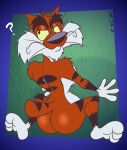 2025 3_toes 4_fingers adventures_from_the_book_of_virtues alternate_version_at_paywall annoyed anthro arched_soles arm_support arm_tuft belly bent_legs big_butt biped black_eyebrows black_stripes bobcat bubble_butt butt butt_pose casual_nudity cheek_tuft chin_tuft colored curling_toes curvy_figure digital_drawing_(artwork) digital_media_(artwork) eyebrows facial_tuft feet felid feline fingers flat_colors frowning_at_viewer fur gavanzude glance glancing_back glaring_at_viewer glistening glistening_butt gloves_(marking) grass half-closed_eyes head_tuft hi_res humanoid_feet humanoid_heel knee_tuft kneeling leg_markings leg_tuft looking_at_viewer looking_back looking_back_at_viewer lying lynx male mammal markings multicolored_body multicolored_fur narrowed_eyes nude on_front on_grass orange_body orange_fur paws pbs pinup plant plantigrade pose question_mark rear_view scut_tail short_tail shoulder_tuft signature socks_(marking) socrates_the_bobcat soles solo spine striped_body striped_fur striped_markings striped_tail stripes tail tail_markings thick_eyebrows toes tuft two_tone_body two_tone_fur waking_up white_belly white_body white_chest white_feet white_fur white_hands wide_hips yellow_sclera