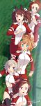  5girls animal_ears black_thighhighs blonde_hair blue_eyes brown_hair character_request curren_chan_(umamusume) ear_covers forehead grey_hair high_ponytail highres hishi_akebono_(umamusume) horse_ears horse_girl horse_tail jacket multiple_girls ponytail purple_eyes red_eyes red_jacket running sakura_bakushin_o_(umamusume) sweat taiki_shuttle_(umamusume) tail takuzui thighhighs thighs two_side_up umamusume 