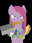 cupcakes_(mlp_fanfic) equine female feral friendship_is_magic horn horse looking_at_viewer mammal my_little_pony necklace pinkamena_(mlp) pinkie_pie_(mlp) pony solo weapon 
