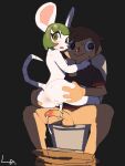  1boy 1girl absurdres after_vaginal animal_crossing animal_ears anus ass black_background bree_(animal_crossing) brown_hair cum cum_in_pussy furry furry_female grabbing_another&#039;s_ass green_eyes green_hair groping highres lethal_0000 mouse_ears mouse_girl mouse_tail penis pussy short_hair simple_background straddling tail upright_straddle villager_(animal_crossing) 