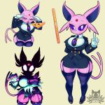 1:1 2025 69blackcat69 absurd_res anthro anthrofied artist_name big_breasts black_clothing bottomwear bra breasts cel_shading claws clothing collared_shirt dark_magic digital_drawing_(artwork) digital_media_(artwork) dress_shirt eeveelution english_text espeon eyebrows eyelashes eyewear female floating_object food footwear forehead_gem fur gem generation_2_pokemon glasses gloves hand_on_head handwear hi_res high_heels leggings legwear mammal necktie nintendo open_mouth panties pencil_skirt pink_body pink_fur pizza pokemon pokemon_(species) purple_clothing purple_sclera ruler shaded shirt shoes signature simple_background skirt solo tail telekinesis text thick_thighs thigh_strap topwear torn_clothing torn_topwear underwear uniform watermark white_clothing white_eyes white_gloves white_handwear