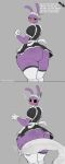 anthro balls big_balls big_butt big_penis black_eyes blush bodily_fluids butt censored clothing cross-popping_vein ddannydemon ellipsis english_text erection exclamation_point fist genital_fluids genitals glitch_productions gloves handwear hi_res huge_balls huge_penis jax_(tadc) lagomorph leporid maid_headdress maid_uniform male mammal penis precum profanity purple_body question_mark rabbit solo text the_amazing_digital_circus thick_thighs uniform wide_hips yellow_sclera