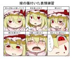  :t angry bad_id bad_pixiv_id blonde_hair blood blood_on_face blush chart closed_eyes crying empty_eyes fangs flandre_scarlet hat jealous multiple_views open_mouth pout red_eyes runny_nose shaded_face short_hair side_ponytail tears touhou tsukumizu_yuu wings yandere 