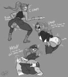 2025 anthro assisted_exposure bent_over big_butt blush bodily_fluids boots bottomwear bottomwear_pull breasts butt butt_cleavage butt_focus cheebsnsfw clenched_teeth clothed clothing clothing_pull deltarune denim denim_bottomwear denim_clothing disembodied_hand dressing duo embarrassed eye_patch eyes_closed eyewear female fin fish fish_print footwear freckled_butt freckles grey_background greyscale hair hat head_fin headgear headwear hi_res holding_melee_weapon holding_object holding_polearm holding_spear holding_weapon huge_butt human humiliation jacket jeans jeans_pull kris_(deltarune) lips mammal marine medium_breasts melee_weapon monochrome multiple_images panties pants pants_pull pantsing panty_pull polearm police police_uniform ponytail print_clothing print_panties print_underwear profanity rear_view sharp_teeth shirt shoes signature simple_background solo solo_focus spear straining struggling struggling_to_fit sweat sweatdrop talking_to_another tank_top tearing_pants teeth thick_thighs tight_bottomwear tight_clothing tight_jeans tight_pants topwear torn_bottomwear torn_clothing torn_pants undertale_(series) underwear underwear_pull undyne uniform wardrobe_malfunction weapon whale_tail white_clothing white_panties white_underwear wide_eyed wide_hips