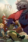  1other blonde_hair burmecian chef_hat echo_(circa) final_fantasy final_fantasy_ix freija_crescent gloves hat multiple_boys open_mouth quina_quen smile tail tongue tongue_out vivi_ornitier zidane_tribal 