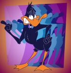 2025 3_toes 4_fingers abstract_background alternate_version_at_paywall anatid anseriform anthro arched_back arm_tuft athletic athletic_anthro athletic_male avian beak biped bird black_body black_feathers casual_nudity chest_tuft clenched_teeth colored curvy_figure daffy_duck digital_drawing_(artwork) digital_media_(artwork) duck feathers feet fingers fist fist_on_own_hip flat_colors gavanzude gesture grinning_at_viewer half-closed_eyes hand_gesture hand_on_hip hand_on_own_hip head_tuft hi_res humanoid_hands humanoid_heel looney_tunes male membrane_(anatomy) narrowed_eyes nude open_mouth open_smile orange_beak orange_bill orange_feet orange_legs pecs pinup plantigrade pose raised_finger raised_index_finger ribs scut_tail short_tail shoulder_tuft signature skinny skinny_anthro skinny_male slim slim_anthro slim_male small_waist smile smiling_at_viewer smirk smirking_at_viewer smug_face smug_grin solo standing tail teeth toes tuft warner_brothers wasp_waist webbed_feet wide_hips