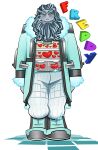 absurd_res animate_inanimate beard blush blush_stickers date_everything facial_hair freddy_yeti grey_hair hair heart_symbol hi_res humanoid ice jeillio letter long_hair male multicolored_hair simple_background slightly_chubby solo standing text white_background yeti