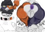 anal anthro anus arrested balls beanie butt clothed clothing colored colored_sketch digital_media_(artwork) epic_games erection felid feline fortnite fur genitals group hair hat headgear headwear huebtantio male male/male mammal meow_skulls nipples nude open_mouth penis piercing pubes purple_anus simple_background sketch tail text topwear trio