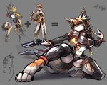 2025 action_pose anthro arknights artdeitech barefoot breasts butt butt_from_the_front capelet clothing crop_top eyebrows feet felid female fur fusion green_eyes gun hair handgun heterochromia hi_res hypergryph inner_ear_fluff kneeling mammal midriff mihoyo multicolored_hair orange_body orange_eyes orange_fur orange_hair pantherine panties ponytail pose pulchra_fellini ranged_weapon revolver shirt solo striped_body striped_fur stripes studio_montagne thiren tiger topwear tuft underwear waaifu_(arknights) weapon white_body white_fur white_hair zenless_zone_zero