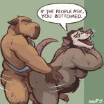 1:1 2025 against_surface against_wall alternate_species american_opossum anal anal_penetration anthro argentina bodily_fluids brown_body brown_fur capybara caviid colombia cum cum_drip cum_dripping_from_penis dripping duo english_text erection frown fur genital_fluids grey_body grey_fur hi_res interspecies jose_de_san_martin looking_at_viewer looking_pleasured male male/male mammal marsupial multicolored_body multicolored_fur musclegut muscular nanoff nipples nude open_mouth penetration penile penile_penetration penis_in_ass rodent sex simon_bolivar speech_bubble sweat text white_body white_fur
