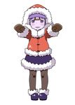  beret black_legwear blue_eyes blue_hair brown_gloves child coat gloves hat jiangshi miyako_yoshika nakashino_setsu ofuda outstretched_arms pantyhose short_hair skirt solo sweat tongue tongue_out touhou zombie_pose 