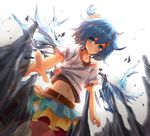  alternate_costume bad_id bad_pixiv_id belt blue_eyes blue_hair cirno contemporary ice midriff navel short_hair solo touhou wings yoo_(tabi_no_shiori) 