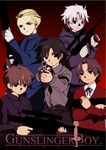  bad_id bad_pixiv_id black_eyes black_hair blonde_hair blue_eyes brown_eyes brown_hair cross emiya_kiritsugu fate/zero fate_(series) formal gloves grey_eyes grey_hair gun gunslinger_girl heterochromia kayneth_el-melloi_archibald kotomine_kirei male_focus matou_kariya multiple_boys necktie o-rui parody toosaka_tokiomi weapon white_hair 