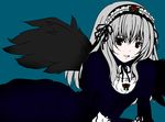  akina_(schism) bad_id bad_pixiv_id colorized grey_hair highres long_hair red_eyes rozen_maiden solo suigintou touin_(mercury) wings 