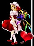  akina_(schism) bad_id bad_pixiv_id blonde_hair blush flandre_scarlet hat heart looking_back red_eyes simple_background solo touhou wings wrist_cuffs 