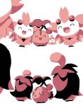  cherrim cherrim_(overcast) cherrim_(sunshine) cherry cherubi closed_eyes closed_mouth flower food fruit lukasandatta no_humans open_mouth plant pokemon pokemon_(creature) pokemon_focus simple_background smile 