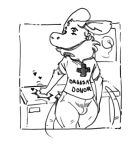  anthro bechamel_(fuzzamorous) bottomwear clothing denim denim_bottomwear denim_clothing dot_eyes greyscale humor jeans male mammal monochrome mouse murid murine neck_tuft pants rodent shirt simple_eyes solo t-shirt teapot_(body_type) topwear tuft twostrokemouse 