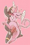  &#12385;&#12360;&#12426; &hearts; blush butt cum duo eeveelution espeon feral feral_on_feral frottage gay hand_holding hindpaw japanese_text knot male nintendo open_mouth pattern_background pawpads paws penis pok&#233;mon pok&eacute;mon raised_tail sex tail teeth text umbreon unknown_artist video_games wet 