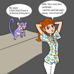  body_swap buckteeth clothed clothing duo english_text female feral fur generation_1_pokemon hair haru_(pokemon_concierge) hi_res human looking_back male mammal murid murine nintendo open_mouth orange_hair pokemon pokemon_(species) pokemon_speak purple_body purple_fur rat rattata rodent simple_background sitting speech_bubble swapslave tan_body tan_fur teeth text vacation whiskers 