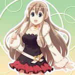  :d blonde_hair blue_eyes cosplay eyebrows hairband jacket k-on! kotobuki_tsumugi long_hair muginami muginami_(cosplay) namesake open_mouth pun rinne_no_lagrange sayousuke smile solo 