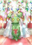  amber_eyes blush bouquet bride cactus candle church flower light looking_at_viewer maractus ninamoco nintendo pok&#233;mon pok&eacute;mon stained_glass video_games wedding wedding_dress 