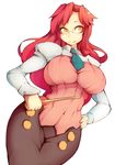  alternate_hairstyle bad_id bad_pixiv_id breasts curvy dress glasses hair_down hips impossible_clothes large_breasts long_hair necktie red_hair solo tengen_toppa_gurren_lagann wide_hips yellow_eyes yoko_littner yomako zako_(arvinry) 