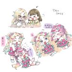  >_< 3girls :3 :d =_= ahoge aqua_bow aqua_bowtie aqua_ribbon aqua_socks blonde_hair blue_eyes blue_hair blush bow bowtie braid brown_hair center-flap_bangs chibi chibi_only closed_mouth colored_speech_bubble dragging eighth_note electric_kettle gradient_hair hair_bow hair_ornament heart heart_hair_ornament highres holding holding_kettle kachimachi_kosuzu kachimachi_kosuzu_(summer_loungewear) kettle letter_hair_ornament link!_like!_love_live! love_live! miniskirt moso_(expect66) multi-tied_hair multicolored_hair multiple_girls musical_note nissin_cup_noodle official_alternate_costume open_mouth osawa_rurino osawa_rurino_(summer_loungewear) pink_bow pink_shirt pink_skirt pink_socks pinstripe_socks pleated_skirt ponytail pouring ribbon shirt short_eyebrows short_sleeves side_braids skirt smile socks speech_bubble thick_eyebrows translation_request virtual_youtuber wawo!_(love_live!) xd 