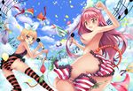  ass bikini breasts couple ecchi luka rin skyboobs swimsuit vocaloid 