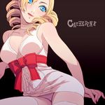  1girl atlus blonde_hair blue_eyes catherine catherine_(game) demon_girl drill_hair ribbon thighhighs 