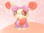  bear big_ears blush bow chiyumilk dress mammal nintendo panda pok&#233;mon pok&eacute;mon solo spinda standing sweat tail video_games 