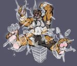 4_toes 5_fingers anthro arm_tuft beard biceps book bottomwear brown_beard brown_facial_hair brown_hair brush cleaning_tool clothing cotton_swab disembodied_hand disembodied_tail disembodied_tongue elbow_tuft facial_hair feather_duster feet felid fingers foot_bite foot_in_mouth fur fur_tuft ghost grey_background hair hairbrush hybrid ice ice_cube itching_powder kctk laugh liger male mammal muscular muscular_anthro muscular_male navel oil open_mouth orange_body orange_fur paint_roller paintbrush pantherine pants pawpads paws pecs pink_pawpads pink_tongue plant restrained simple_background solo_focus spirit swiss_army_knife tentacles tickle_fetish tickle_torture tickling tickling_armpits tickling_belly tickling_ears tickling_feet tickling_hands tickling_knees tickling_legs tickling_navel tickling_nose tickling_sides tickling_thighs tickling_toes toe_bite toe_in_mouth toes tongue topwear torn_bottomwear torn_clothing torn_pants tuft vines white_body white_fur